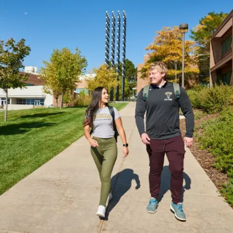 students walking